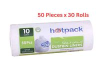 Hotpack White Dust Bin Bag Roll 45x55 cm 50 Pieces x 30 Rolls - HSMDBBRW4555
