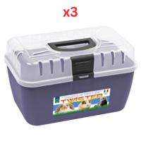 Georplast Twister Small Pets Transport Box - Navyblue (Pack of 3)