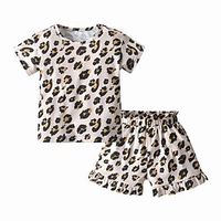 Kids Boys ShortsSet Clothing Set 2 Pieces Short Sleeve Multi color Leopard Print Basic Daily 2-6 Years Lightinthebox - thumbnail