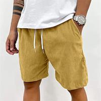 Men's Sweat Shorts Shorts Casual Shorts Drawstring Elastic Waist Plain Comfort Short Outdoor Daily Streetwear Corduroy Fashion Casual Black White Micro-elastic Lightinthebox