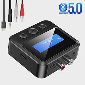 StarFire Bluetooth 5.0 Audio Transmitter Receiver LCD Display RCA 3.5mm AUX USB Dongle Stereo Wireless Adapter For Car PC TV Headphones Home Stereo Speaker Lightinthebox