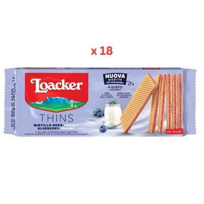 Loacker Thins Wafer Crispy Blueberry Cream 18X150G