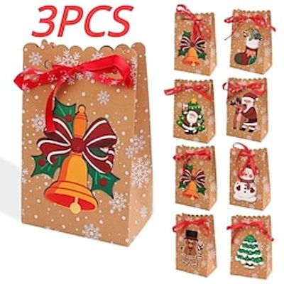 Christmas Box Gift Kraft Candy Cookie Paper Bag Merry Christmas Packaging Gift Box Home Decoration miniinthebox Christmas Box Gift Kraft Candy Cookie Paper Bag Merry Christmas Packaging Gift Box Home Decoration miniinthebox