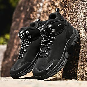 Men's Trainers Athletic Shoes Lace up Retro Vintage Chinoiserie British Daily Outdoor Hiking Shoes Canvas Non-slipping Height-increasing Wear Proof Gray Black Fall miniinthebox