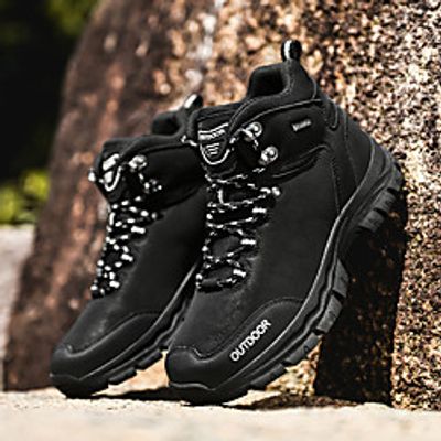 Men's Trainers Athletic Shoes Lace up Retro Vintage Chinoiserie British Daily Outdoor Hiking Shoes Canvas Non-slipping Height-increasing Wear Proof Gray Black Fall miniinthebox