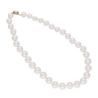 Sri Jagdamba Pearls Single Line 10-13MM Knoted Round Pearl Set - JPJUN-20-172