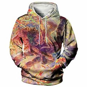 Men's Pullover Hoodie Sweatshirt Cartoon Graphic Casual Daily Weekend 3D Print Casual Hoodies Sweatshirts  Rainbow miniinthebox