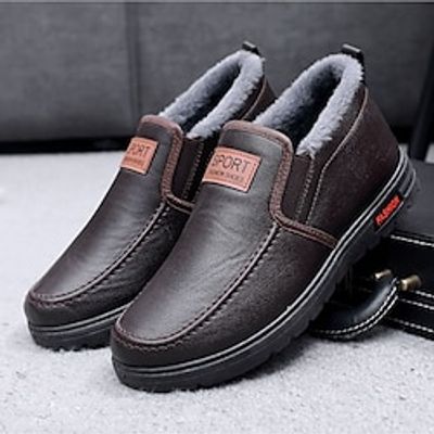 Men's Loafers  Slip-Ons Moccasin Comfort Loafers Plus Size White Shoes Walking Casual Daily Leather Comfortable Booties / Ankle Boots Loafer Black Coffee Spring Fall miniinthebox
