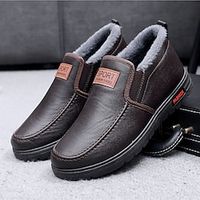 Men's Loafers  Slip-Ons Moccasin Comfort Loafers Plus Size White Shoes Walking Casual Daily Leather Comfortable Booties / Ankle Boots Loafer Black Coffee Spring Fall miniinthebox - thumbnail