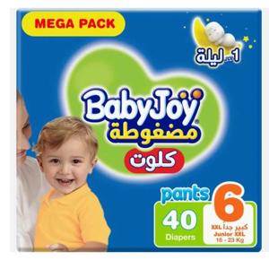 Babyjoy Cullotte Pants Diaper, Mega Pack Junior XXL Size 6, Count 40, 16 - 23 Kg