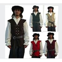 Punk  Gothic Medieval 17th Century Masquerade Vest Knight Ritter Men's Cosplay Costume LARP Vest miniinthebox - thumbnail