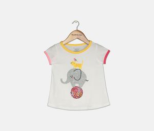 Baby Girls Circus Graphic T-Shirt  Bright White