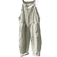 Women's Casual / Daily Casual Daily Fine Stripe Blue Yellow Gray Overall Striped Drawstring miniinthebox - thumbnail