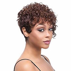 beisd short brown blonde curly wigs short afro curly synthetic wigs for black women short pixie curly hair wigs miniinthebox