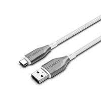 Cygnett Armoured USB-C To USB-A (USB 2.0) Cable 2m - White - thumbnail