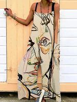 Casual Printed Loosen Jumpsuit