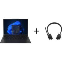 Lenovo ThinkPad X1 Carbon Gen 13 Aura Edition Intel Core Ultra 7 258V 32GB RAM 1TB SSD Integrated Intel Arc Graphics 14 inch WUXGA Windows 11 Pro Business Laptop - Black + Lenovo Wireless Stereo Headset(X1CARBON-21NS002VGR+ANC)