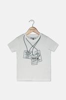 Toddlers Boys Short Sleeve Graphic T-Shirt  White/Black - thumbnail