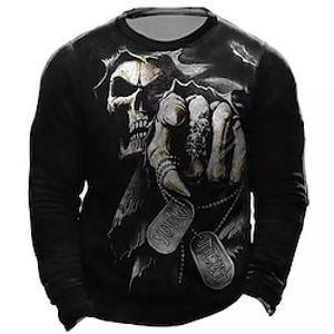 Men's Unisex Sweatshirt Pullover Skull Graphic Prints Print Daily Sports Holiday 3D Print Streetwear Designer Hoodies Sweatshirts  Long Sleeve Black Lightinthebox