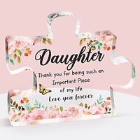 Daughter Gifts - Acrylic Block Puzzle Gifts For Daughter Touching Sayings Engraved Daughter In Law Gifts Idea Birthday Christmas Thanksgiving Day Presents For Daughter From MomDad Lightinthebox