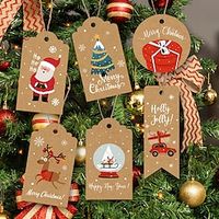 Christmas tag Christmas tree pendant DIY Christmas gift decoration retro small card miniinthebox