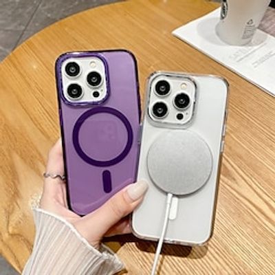 Phone Case For iPhone 15 Pro Max Plus iPhone 14 Pro Max Plus iPhone 13 Pro Max Back Cover With Magsafe Transparent Support Wireless Charging Shockproof TPU miniinthebox