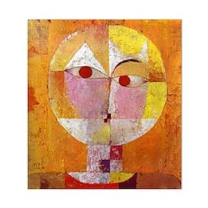 Handmade Oil Painting Canvas Wall Art Decoration Paul Klee Style Abstract for Home Decor Rolled Frameless Unstretched Painting miniinthebox