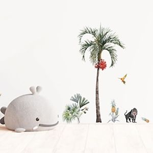 Tropical Green Plant Wall stickers Banana Coconut Tree Monkey Home Decoration Wall Decal Removable Living Room Bedroom Office Daycare Study Home Decoration Wall Stickers miniinthebox