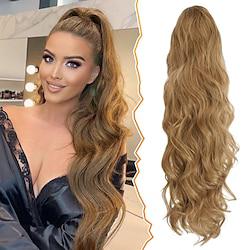 Drawstring Ponytail Extension Long Wavy Ponytail Extension Synthetic Clip in Ponytail Hair Extensions Fake Pony Tail Hairpieces for Women Girls Daily Lightinthebox