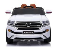 Megastar Ride On 2 Seater Toyota Land Cruiser Style 12 V SUV Car - White (UAE Delivery Only)