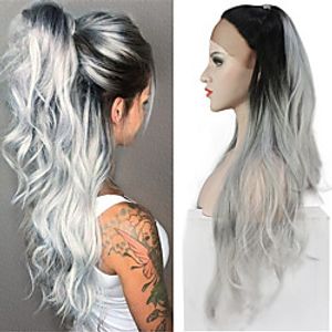 Long Wavy Ombre Wigs Lace Front Synthetic Wig With Ponytail For Women Heat Resistant Hair 26 Inch Lightinthebox