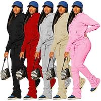 Hoodie Sweatshirt Sweatpants Plain Graphic Sweatsuit For Men's Women's Unisex Adults' Hot Stamping 100% Polyester Street Casual Daily miniinthebox - thumbnail
