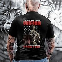 American Flag Soldier Tee Men's Graphic Cotton T Shirt Sports Classic Shirt Short Sleeve Comfortable Tee Street Holiday Summer Fashion Designer Clothing Lightinthebox