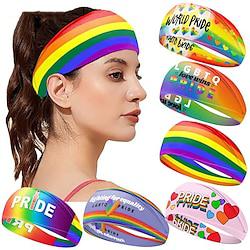 LGBT LGBTQ Rainbow Sweat-Absorbent Headband Adults' Men's Women's Gay Lesbian Pride Parade Pride Month Masquerade Easy Halloween Costumes Lightinthebox