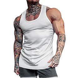 Men's Tank Top Vest Top Undershirt Sleeveless Shirt Plain Crew Neck Street Vacation Sleeveless Clothing Apparel Fashion Designer Basic Lightinthebox