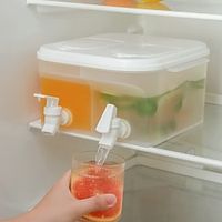 5L Iced Beverage Dispenser in Refrigerator with Spigot, Cold Kettle with Faucet Drink Dispenser, Double Faucet Large Capacity Storage for Fruit Juice Teapot Lemonade Bucket for Home Outdoor Party Use miniinthebox - thumbnail