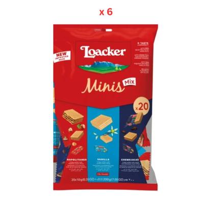 Loacker Minis Classic Mix Chocolate Wafers, 200Gx6