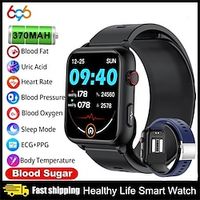 696 TK63 Smart Watch 1.91 inch Smartwatch Fitness Running Watch Bluetooth ECGPPG Temperature Monitoring Pedometer Compatible with Android iOS Men Hands-Free Calls Message Reminder Custom Watch Face Lightinthebox
