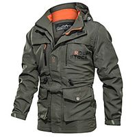 Men's Hoodie Jacket Hiking Windbreaker Military Tactical Jacket Nylon Outdoor Waterproof Windproof Multi-Pockets Quick Dry Outerwear Coat Top Hunting Fishing Climbing khaki Black Army Green miniinthebox - thumbnail