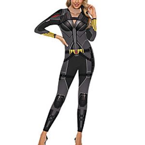Women's Onesies Jumpsuits Home Party Halloween Street Print Skull Polyster Funny Soft Fall Winter Long Sleeve Long Pant Zipper Lightinthebox