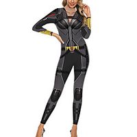 Women's Onesies Jumpsuits Home Party Halloween Street Print Skull Polyster Funny Soft Fall Winter Long Sleeve Long Pant Zipper Lightinthebox - thumbnail
