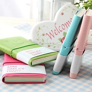 200 Sheets Candy Colored Leather NotebookOffice School Stationary Supply miniinthebox