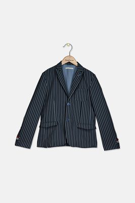 Boys Stripe Long Sleeve Suit Blue Boys Stripe Long Sleeve Suit Blue