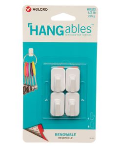 VELCRO HANGables Removable Micro Hooks 4 Count White