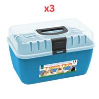 Georplast Twister Small Pets Transport Box - Blue (Pack of 3)