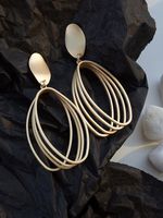 Gold Geometric Matte Earrings - thumbnail