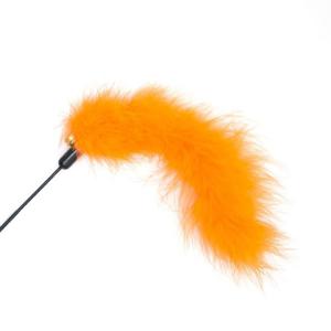 Pawsitiv Interactive Cat Teaser Wand Toy Fluffy Tail With Bell Yellow/Orange Small