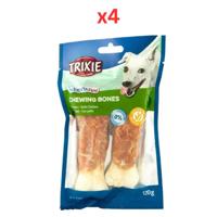 Trixie Denta Fun Chicken Chewing Bones Dog Chews 2X60G (Pack of 4)