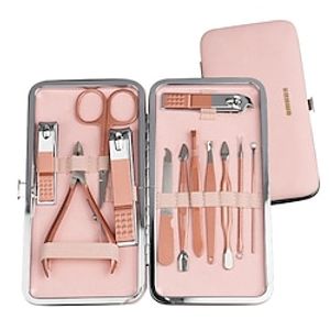 Nail Clippers and Beauty Tool Portable Set, Rose Gold Martensitic Stainless Steel Manicure Set, with Pink Leather Bag, Suitable for Home, Workplace, Outdoor Travel, Gift Giving, Salon Lightinthebox