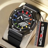 SANDA Men Digital Watch Outdoor Fashion Casual Wristwatch Luminous Stopwatch Alarm Clock Calendar TPU Watch Lightinthebox - thumbnail